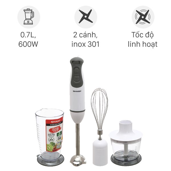 Máy xay cầm tay Sharp EM-H076SV-WH