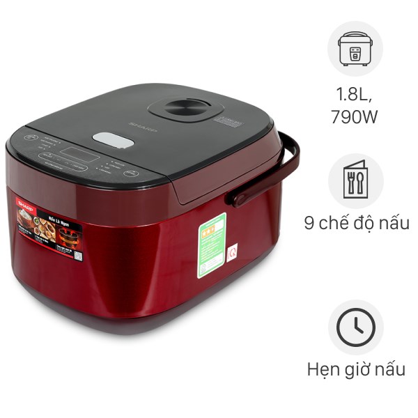 Nồi cơm điện tử Sharp 1.8 lít KS-COM194EV-RD